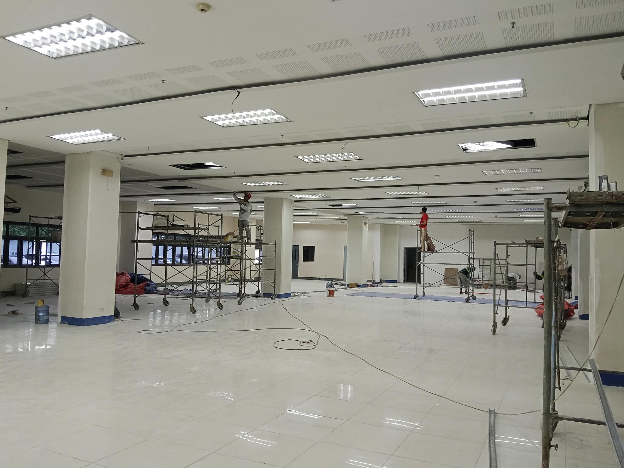 Team inside the finished ORCA activity hall